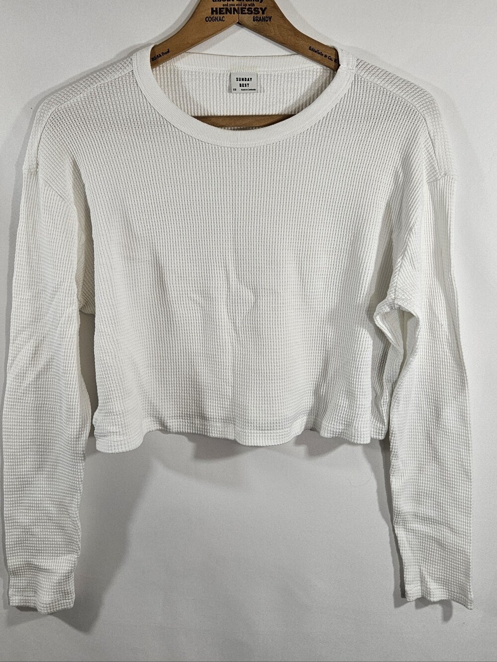 Aritzia Sunday Best Thermal Crop Top XS White